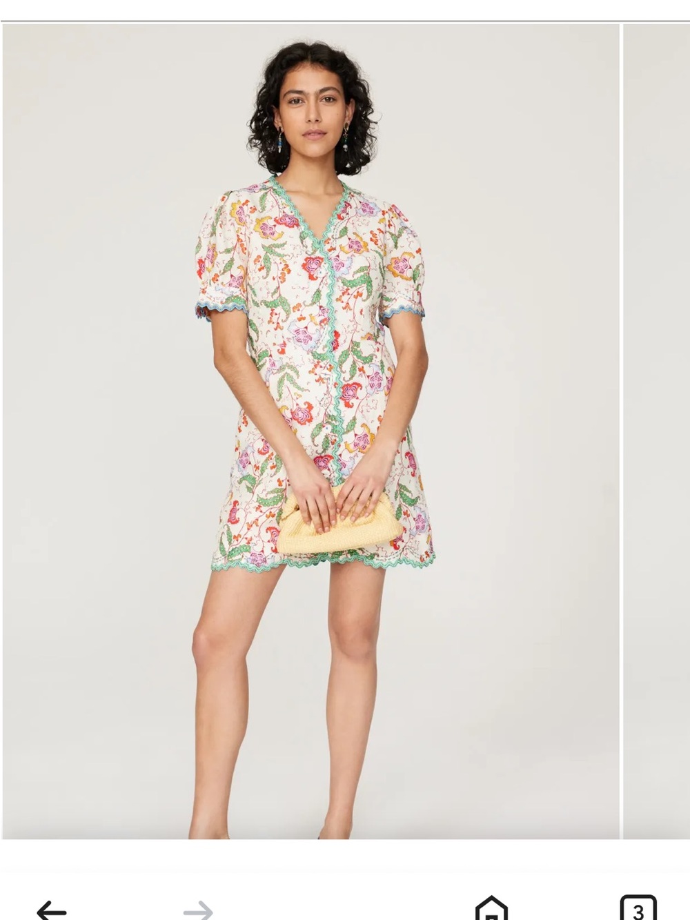Saloni marlee Floral Crochet-Trim Mini Dress in Multi 8